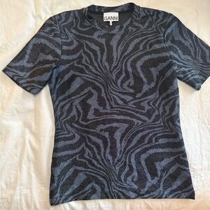 GANNI Zebra Print T-Shirt